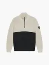 Calvin Klein CLR BLOCK ZIP UP SWE Erkek Krem Kazak