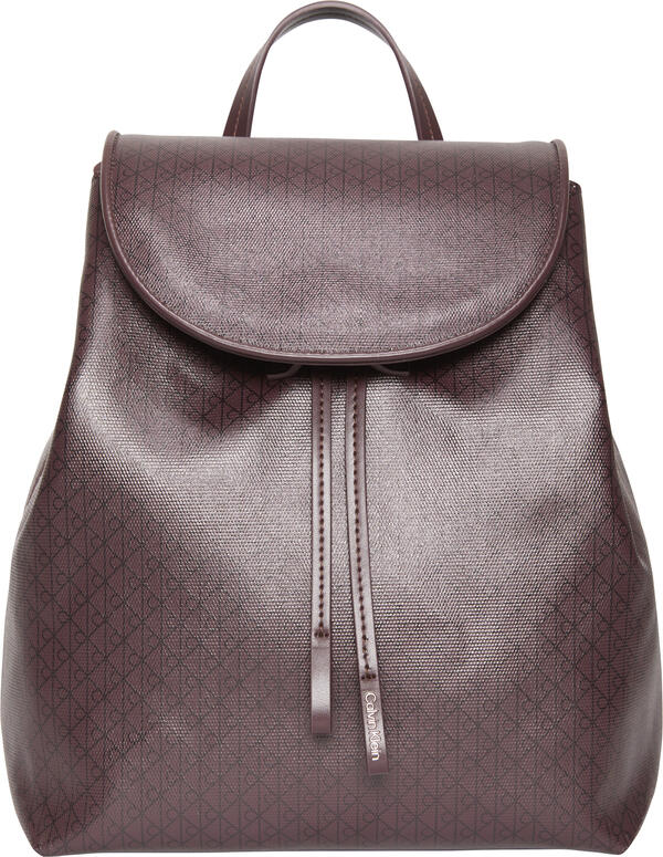 Calvin Klein EMBLEM AOP FLAP BACKPACK Kadın Bordo Sırt Çanta