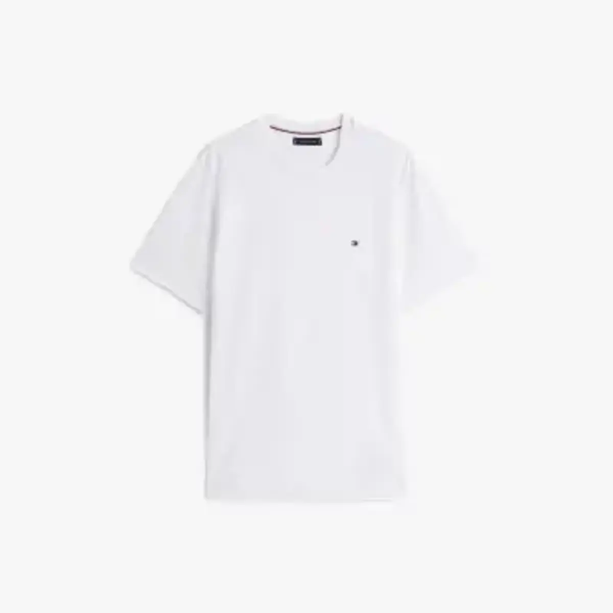 Tommy Hilfiger LIGHT INTERLOCK TEE, YBR Beyaz Erkek T-Shirt & Polo