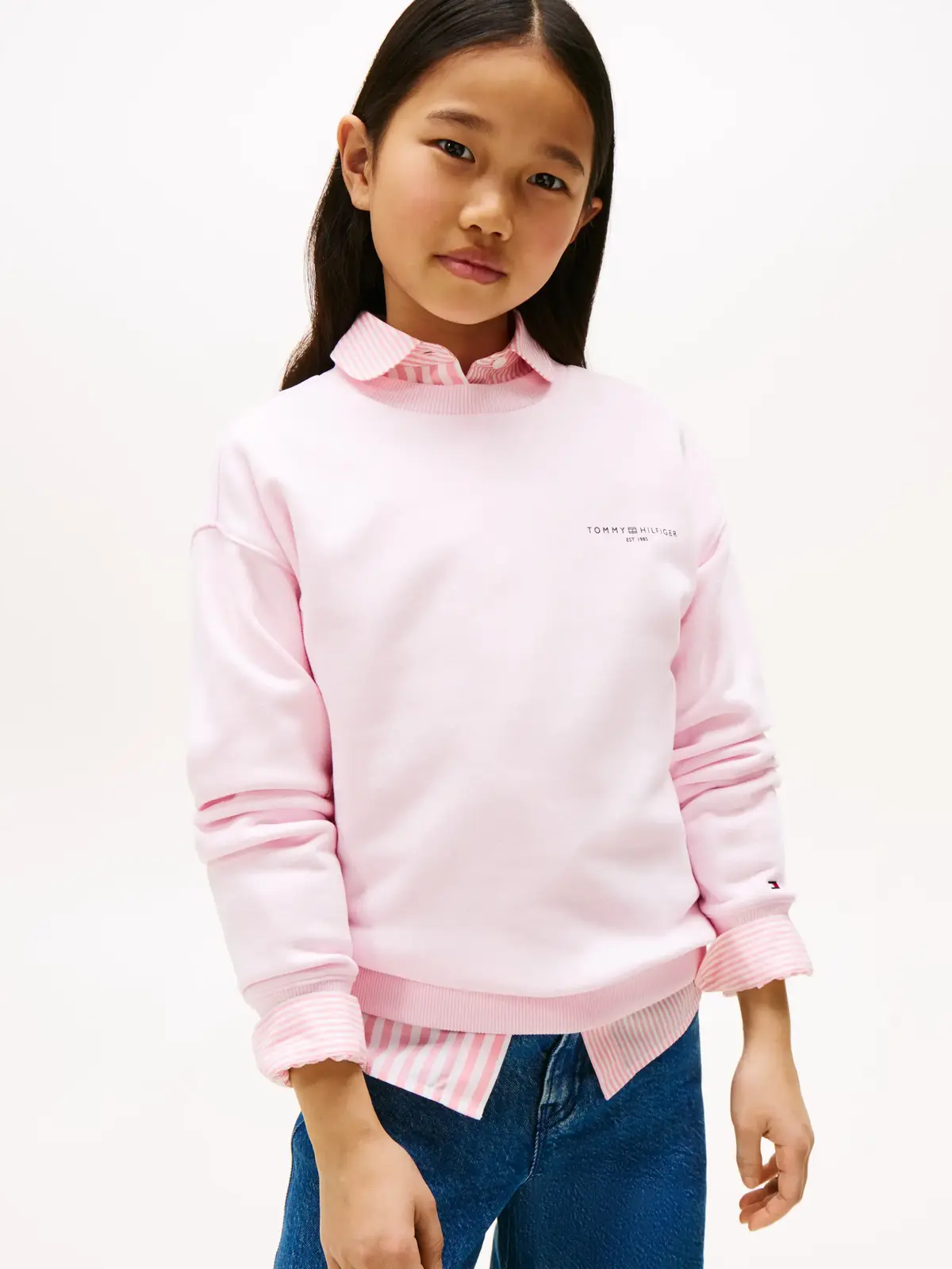 Tommy Hilfiger MINI CORP C-NECK SWE, TOG Pembe Erkek Sweatshirt