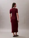 Calvin Klein A - MODAL RIB SS DRESS Bordo Kadın Elbise