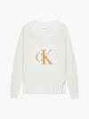 Calvin Klein BRONZE MONOGRAM SLIT Kadın Krem Kazak