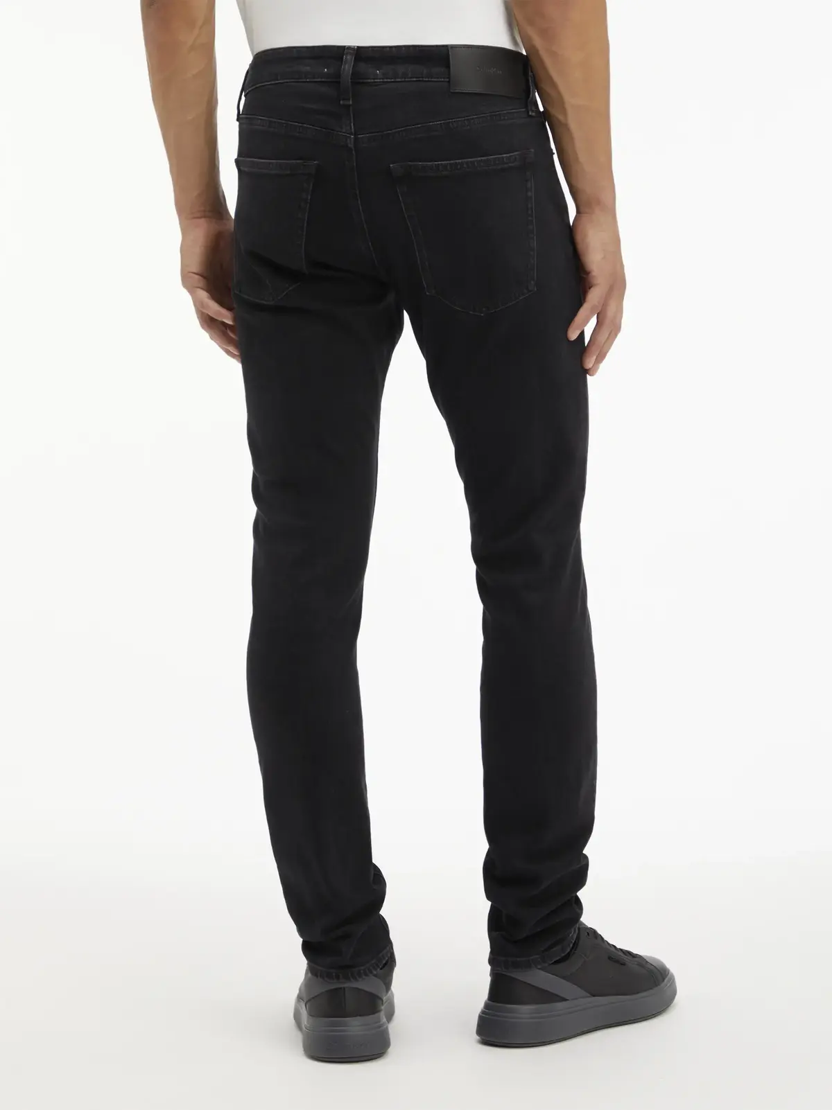 Calvin Klein SLIM FIT WASHED BLAC, 1BY Siyah Erkek Jean Pantolon