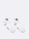 Calvin Klein CKJ WOMEN QUARTER 2P MONOGRAM  Kadın Beyaz Çorap