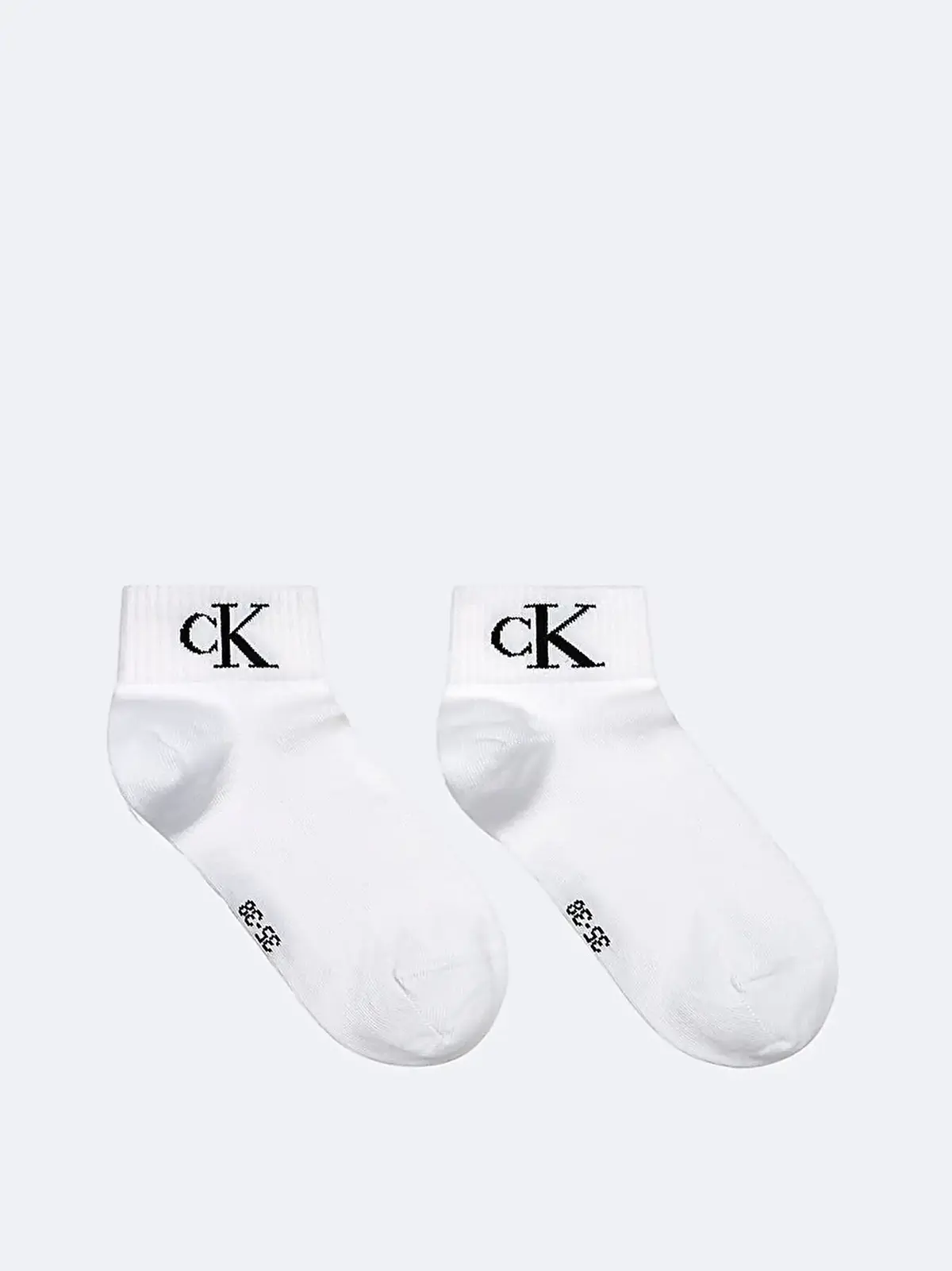 Calvin Klein CKJ WOMEN QUARTER 2P MONOGRAM  Kadın Beyaz Çorap