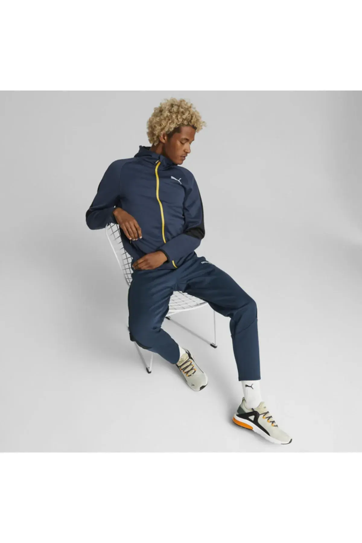 Puma Evostripe Warm Full-Zip Hoodie Lacivert Erkek Fermuarlı Hoodie