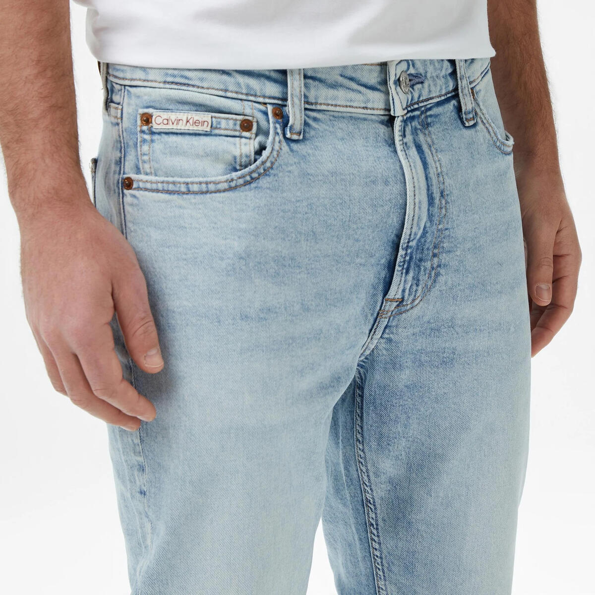 Calvin Klein SLIM TAPER MARBLED B, EF8, 30, 35 Mavi Erkek Kot Pantolon