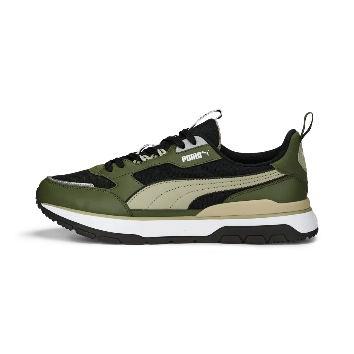 Puma R78 Trek Green Moss-Birch Tree-PUMA Blac Yeşil Unisex Koşu Ayakkabısı