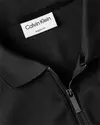 Calvin Klein SMOOTH COTTON ZIP LS Erkek Siyah Polo T-Shirt