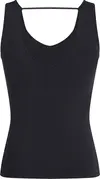 Calvin Klein REVEAL RIB JERSEY CA Kadın Siyah T-Shirt