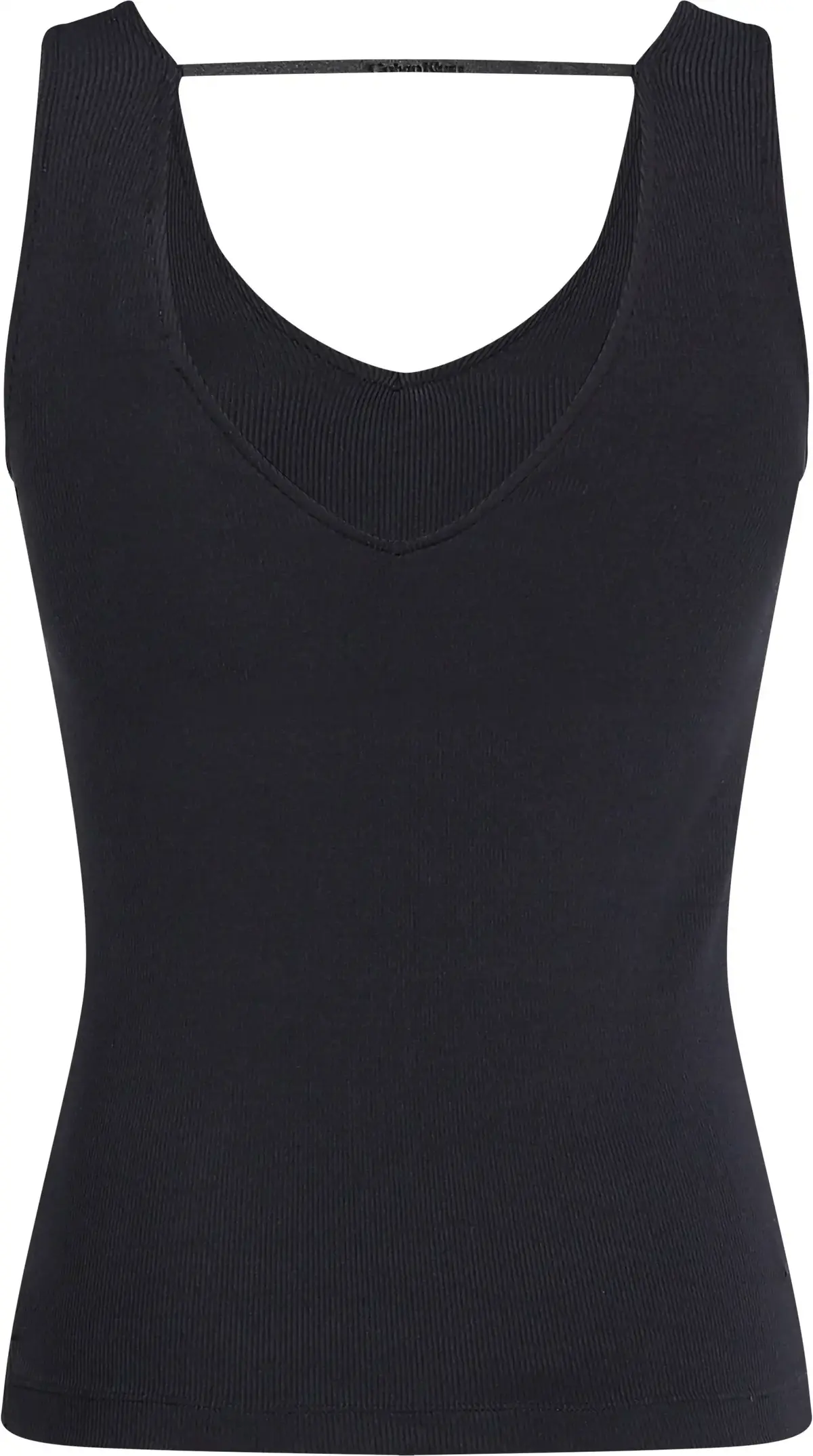 Calvin Klein REVEAL RIB JERSEY CA Kadın Siyah T-Shirt