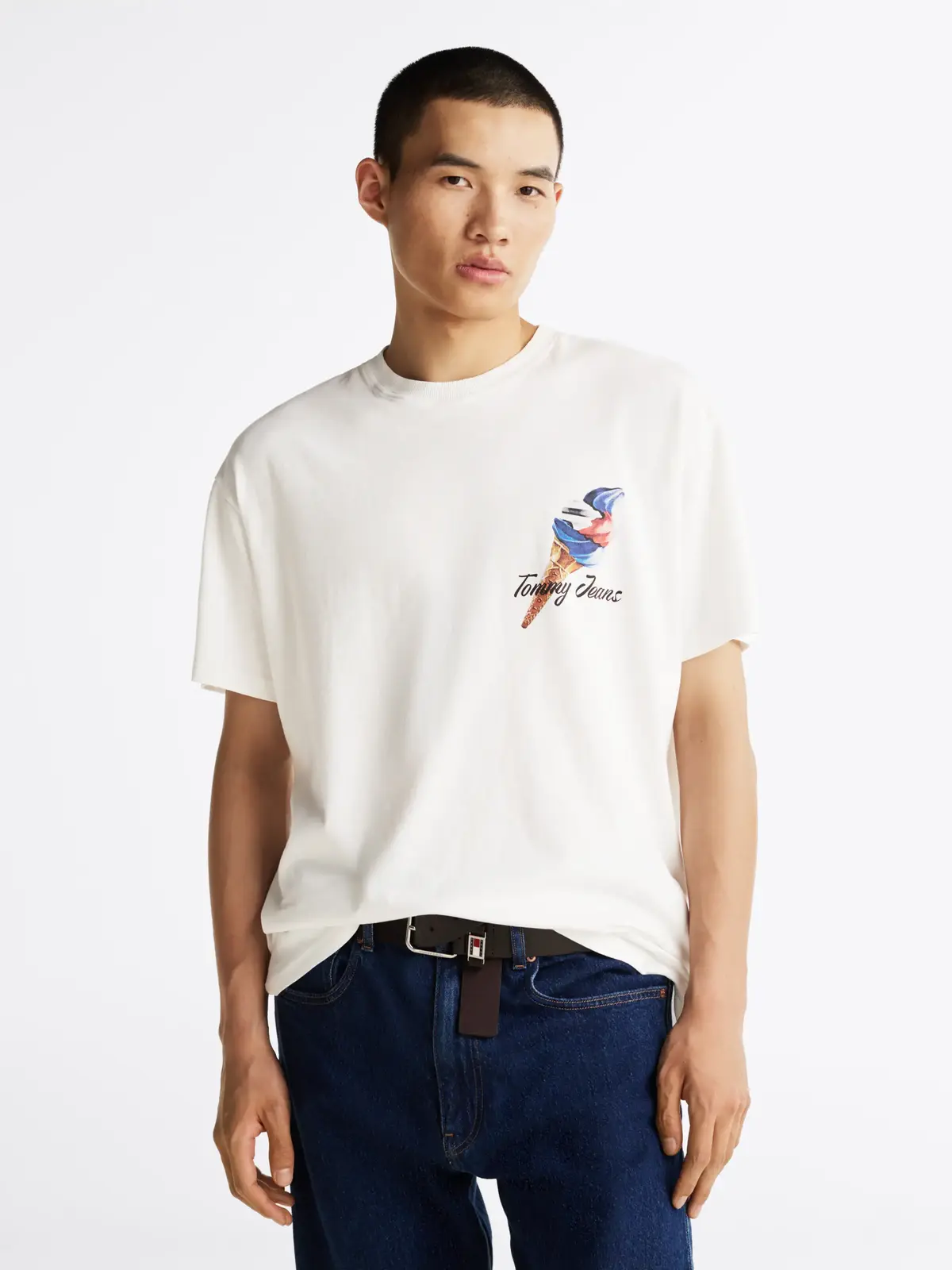 Tommy Hilfiger TJM RLX NOVELTY 2 GM, YBL Beyaz Erkek T-Shirt & Polo