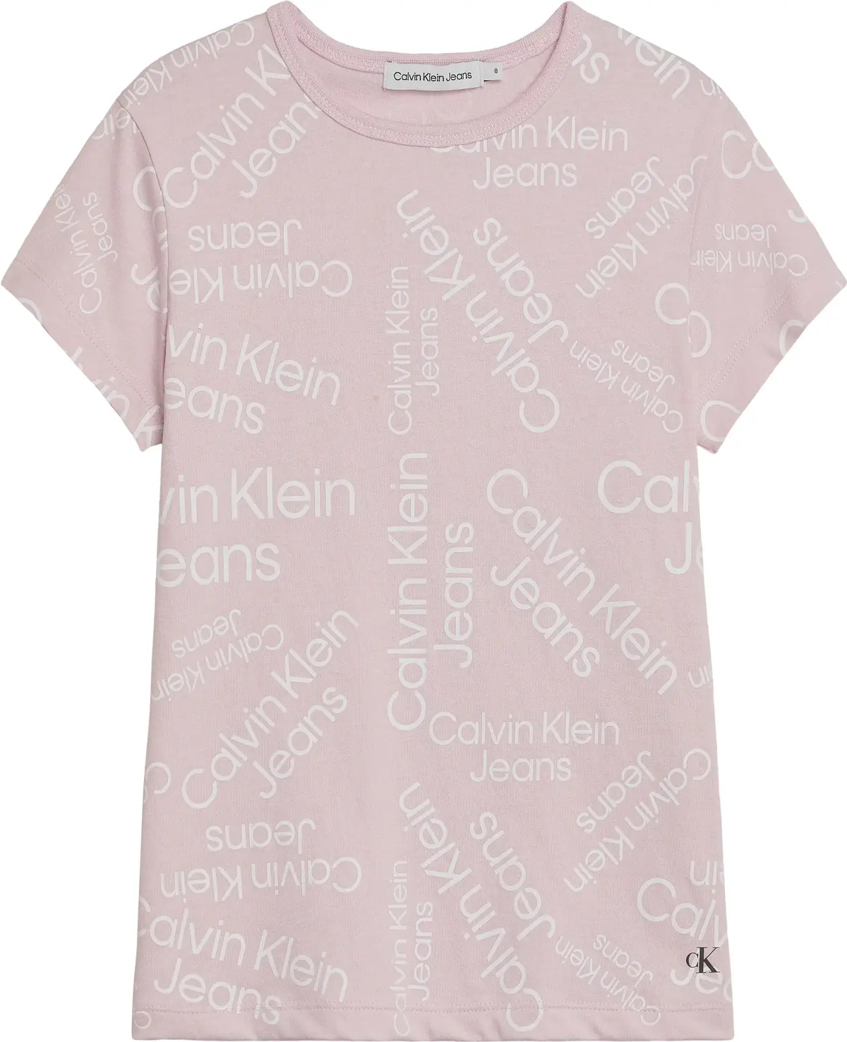Calvin Klein STACKED LOGO AOP T-S Kadın Pembe T-Shirt