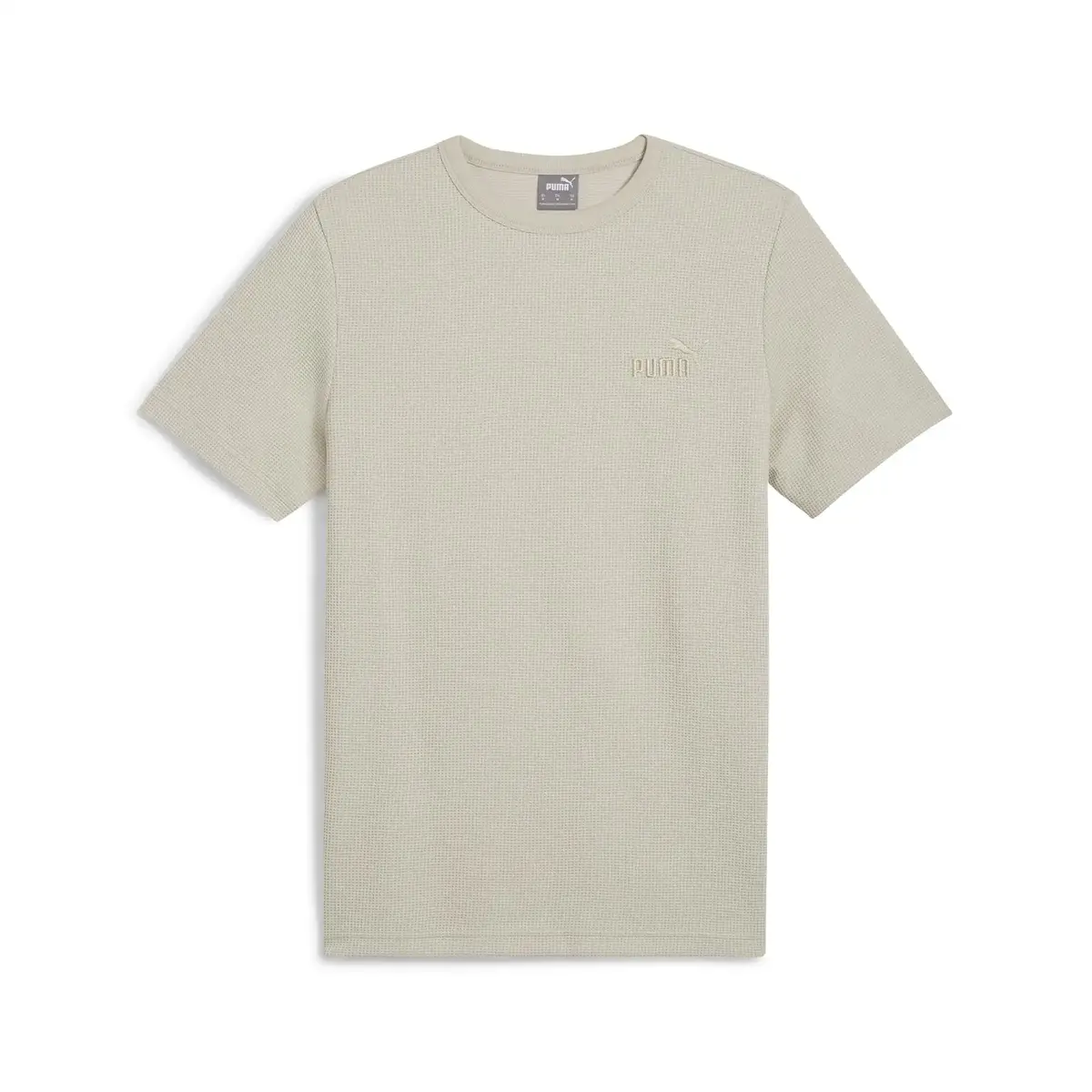 Puma ESS ELEVATED Waffle Tee Bej Erkek T-Shirt