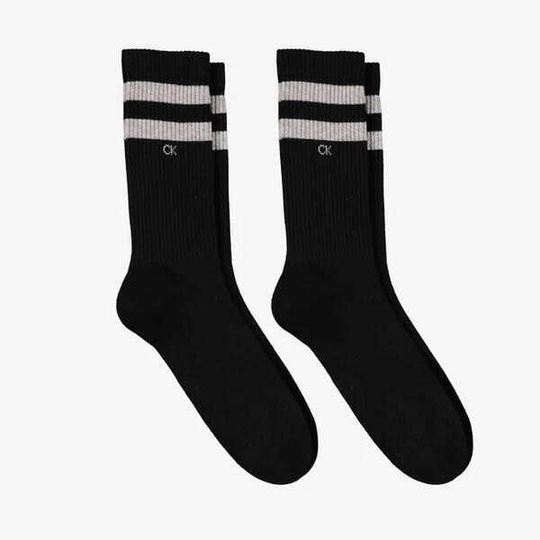 Calvin Klein CK MEN SOCK 2P STRIP, 001 Siyah Erkek Çorap