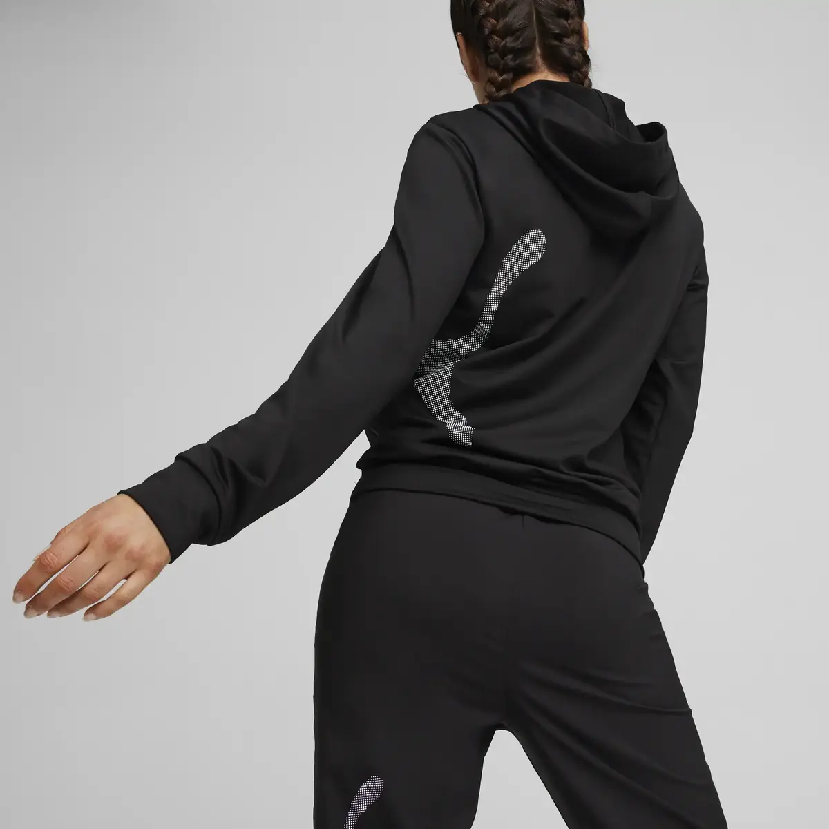 Puma BIG CAT FRENCH TERRY HOODIE Siyah Kadın Hoodie