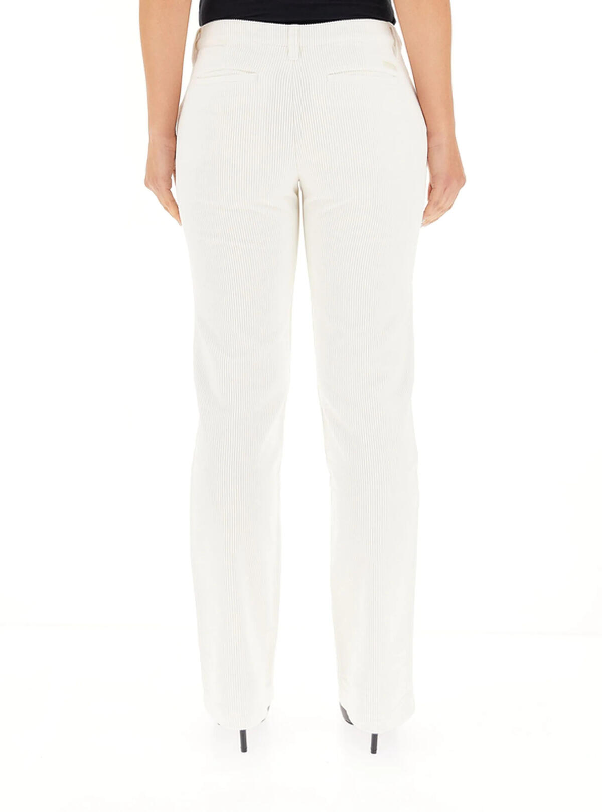 Calvin Klein COTTON CORDUROY STRA, YBI Kadın Beyaz Pantolon