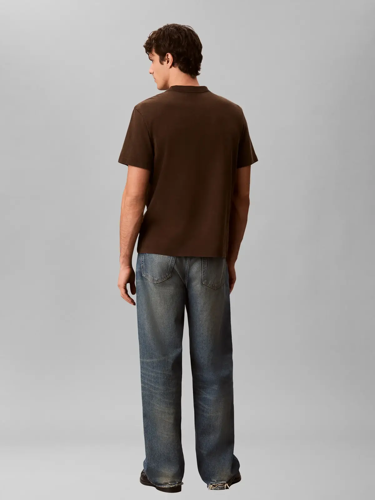 Calvin KleinSS 20S ACID WASH GRA, TO2 Kahverengi Erkek T-Shirt