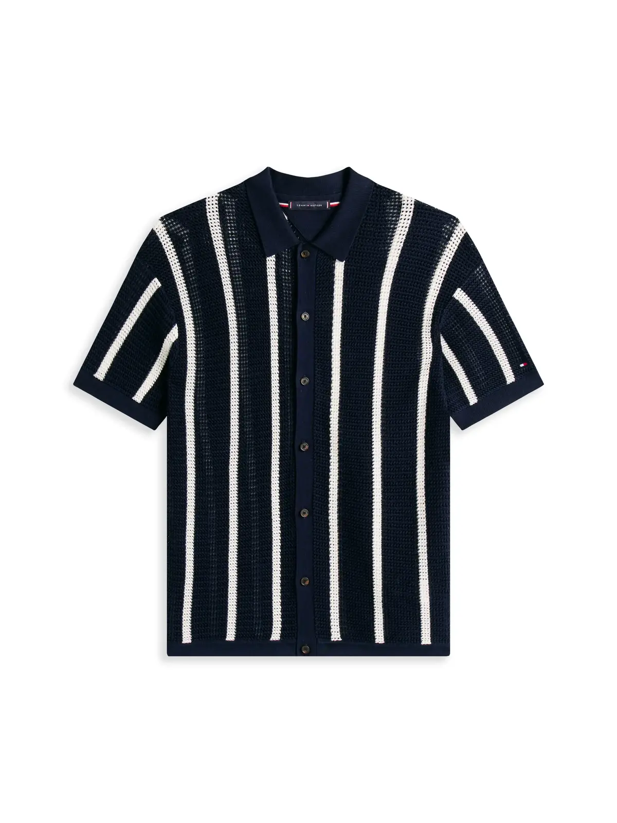 Tommy Hilfiger VERTICAL STRIPE OPEN, 0FA Lacivert Erkek Kazak