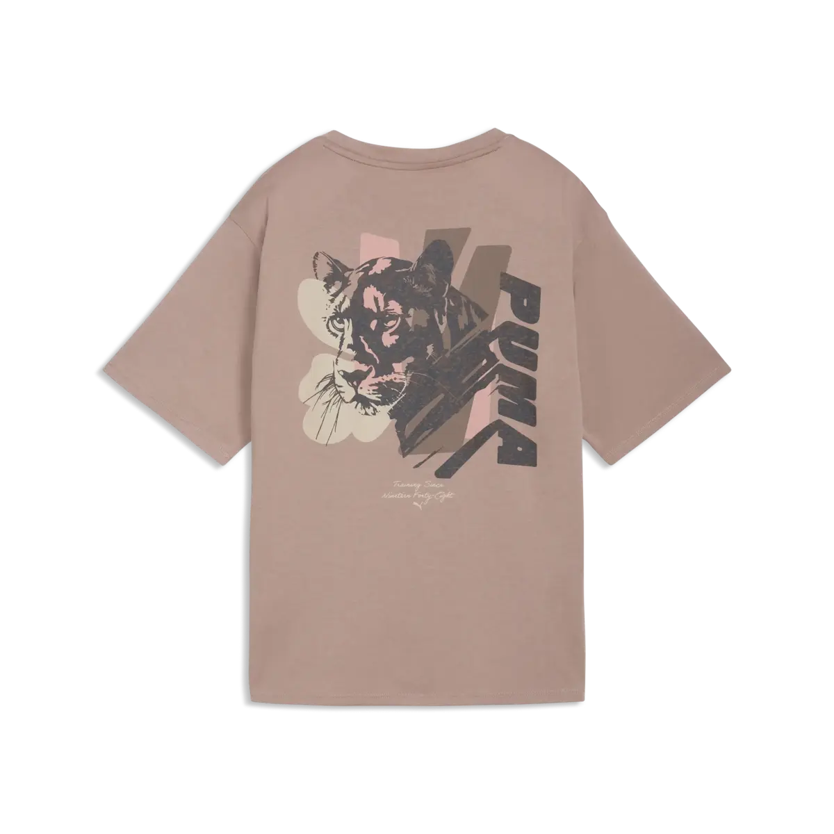 PUMA W Puma Cat Graphic Tee Bej Kadın T-Shirt & Polo