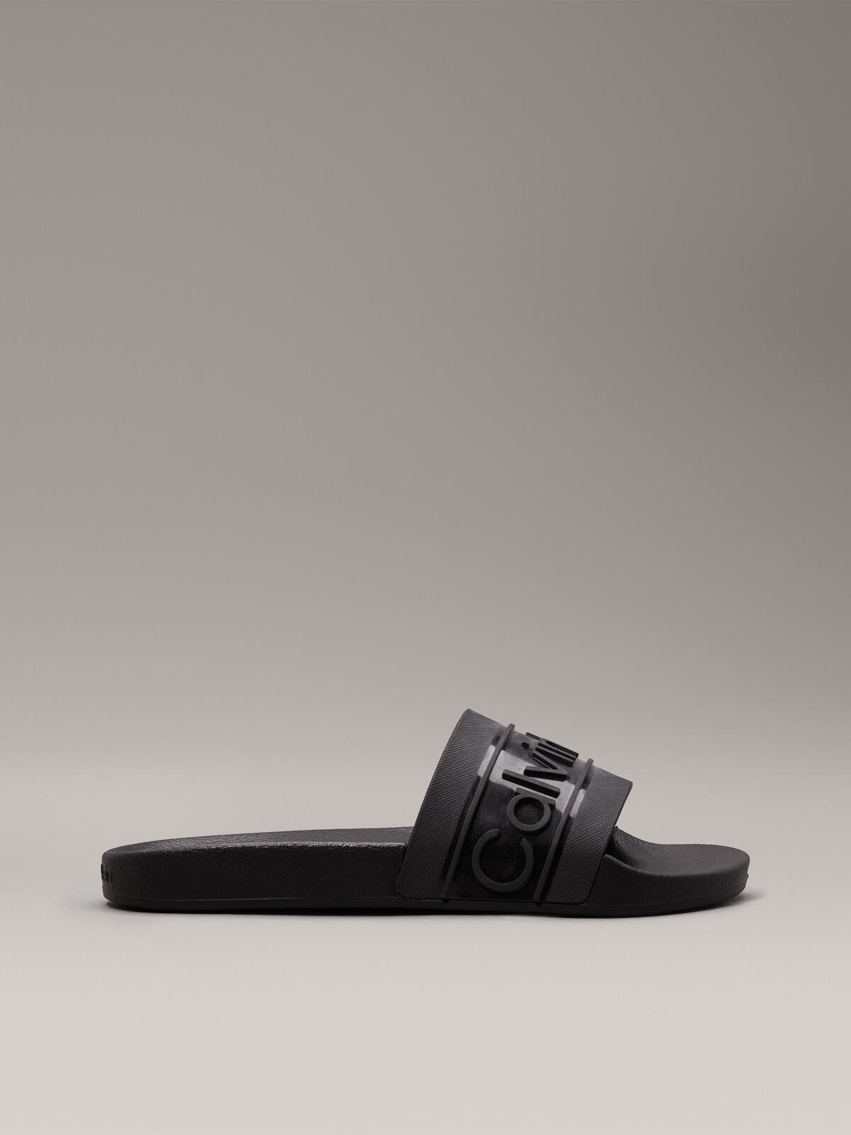 Calvin Klein SLIDE TPU SAFFIANO Kadın Siyah Terlik