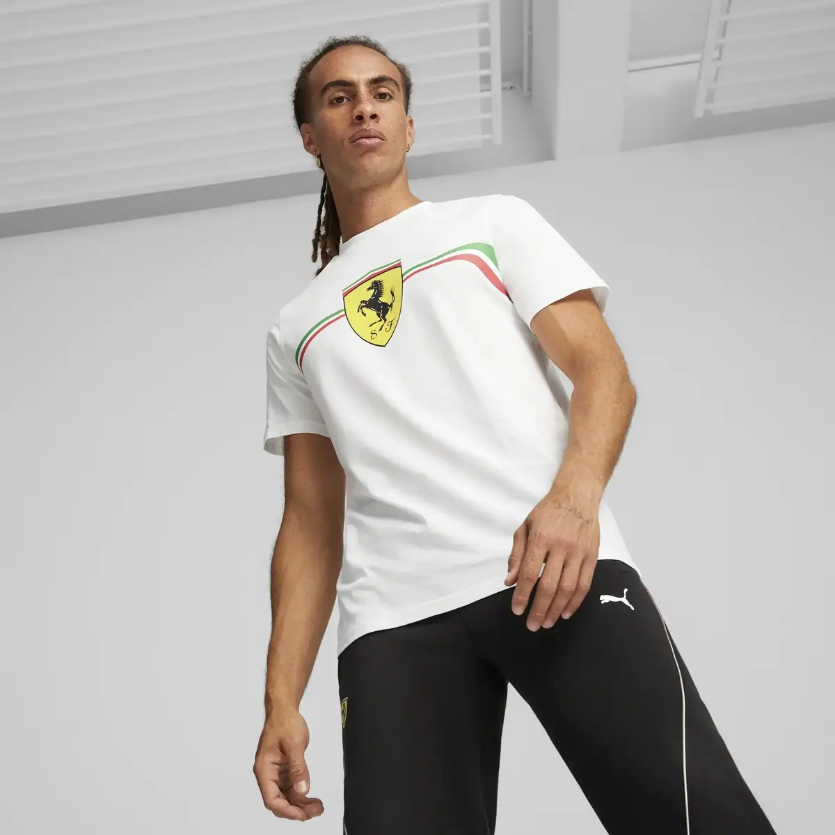 Puma Ferrari Race Big Shld Hrtg Beyaz Erkek T-Shirt