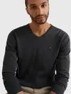Tommy Hilfiger CORE COTTON-SILK VNE Erkek Antrasit Kazak