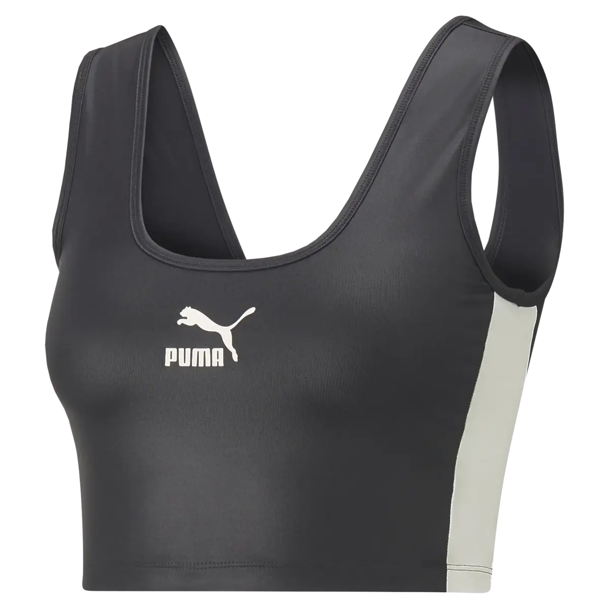 Puma T7 Shiny Cropped Top Siyah Kadın T-shirt