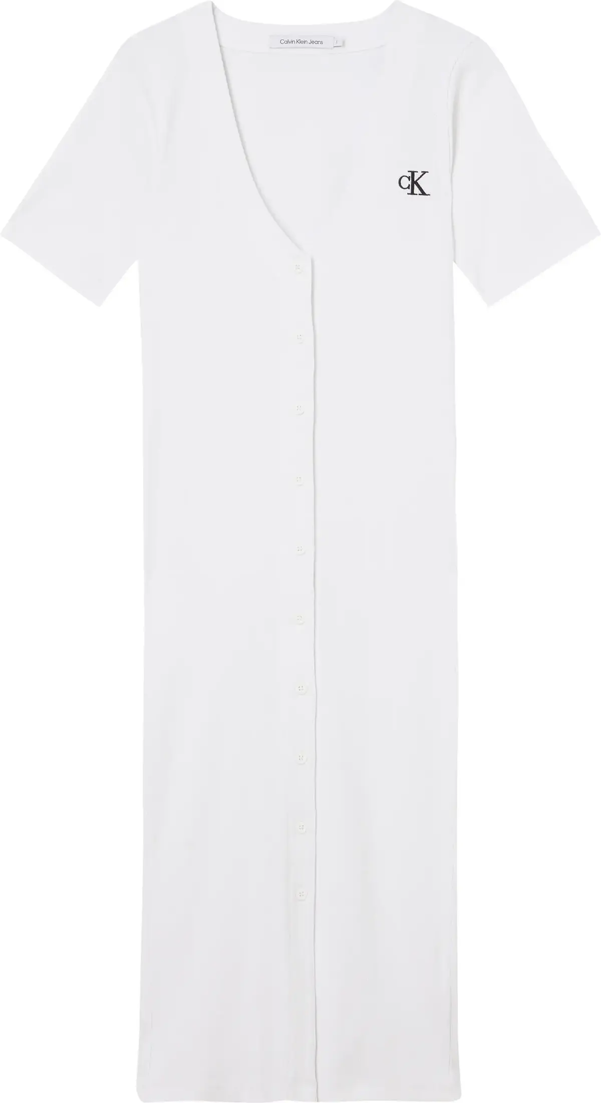 Calvin Klein CK BUTTON THROUGH RI Kadın Beyaz Elbise