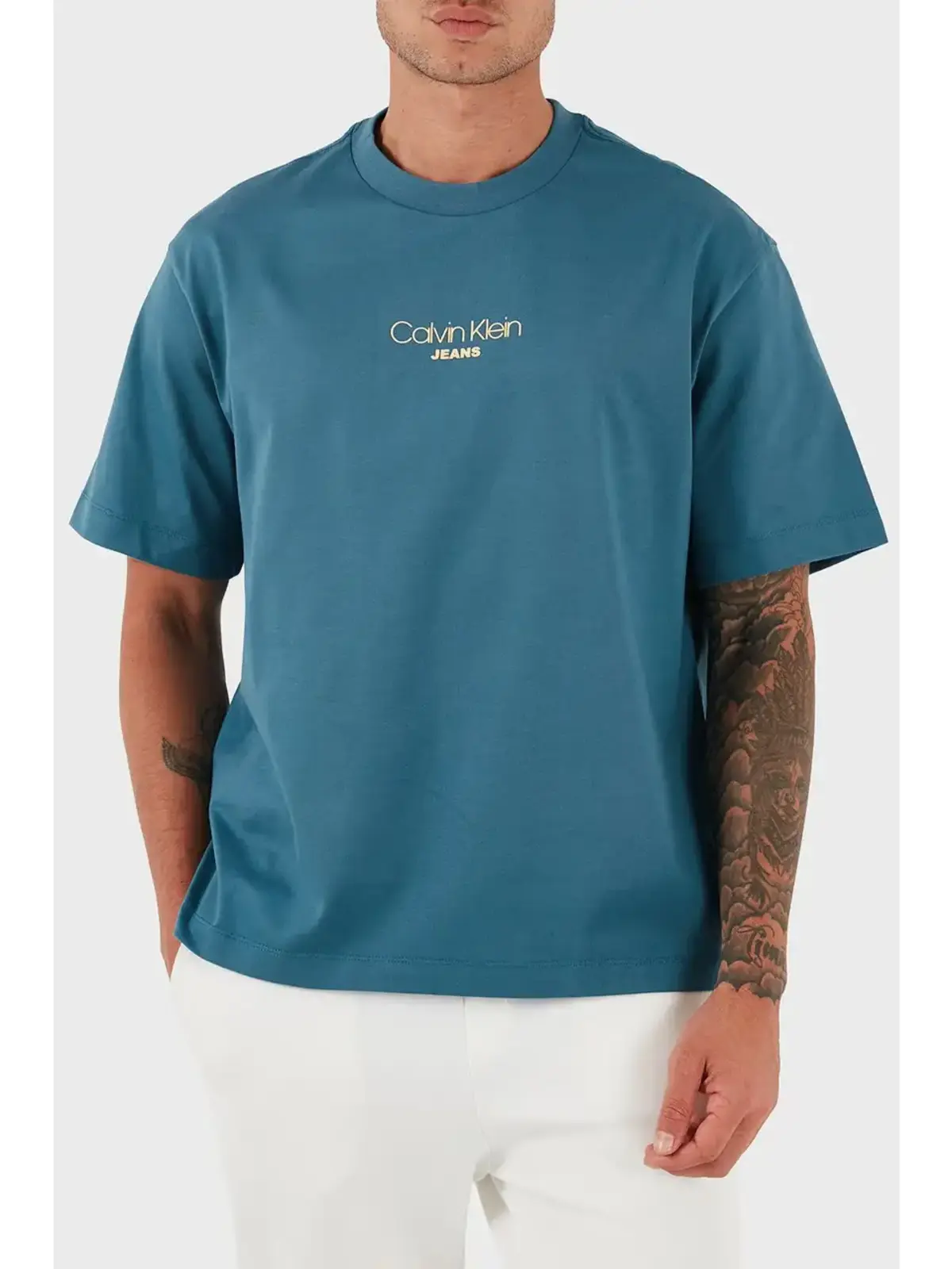 Calvin Klein SS 16S RLXD FIT CKJ GRAPHIC TEE Mavi Erkek Tişört