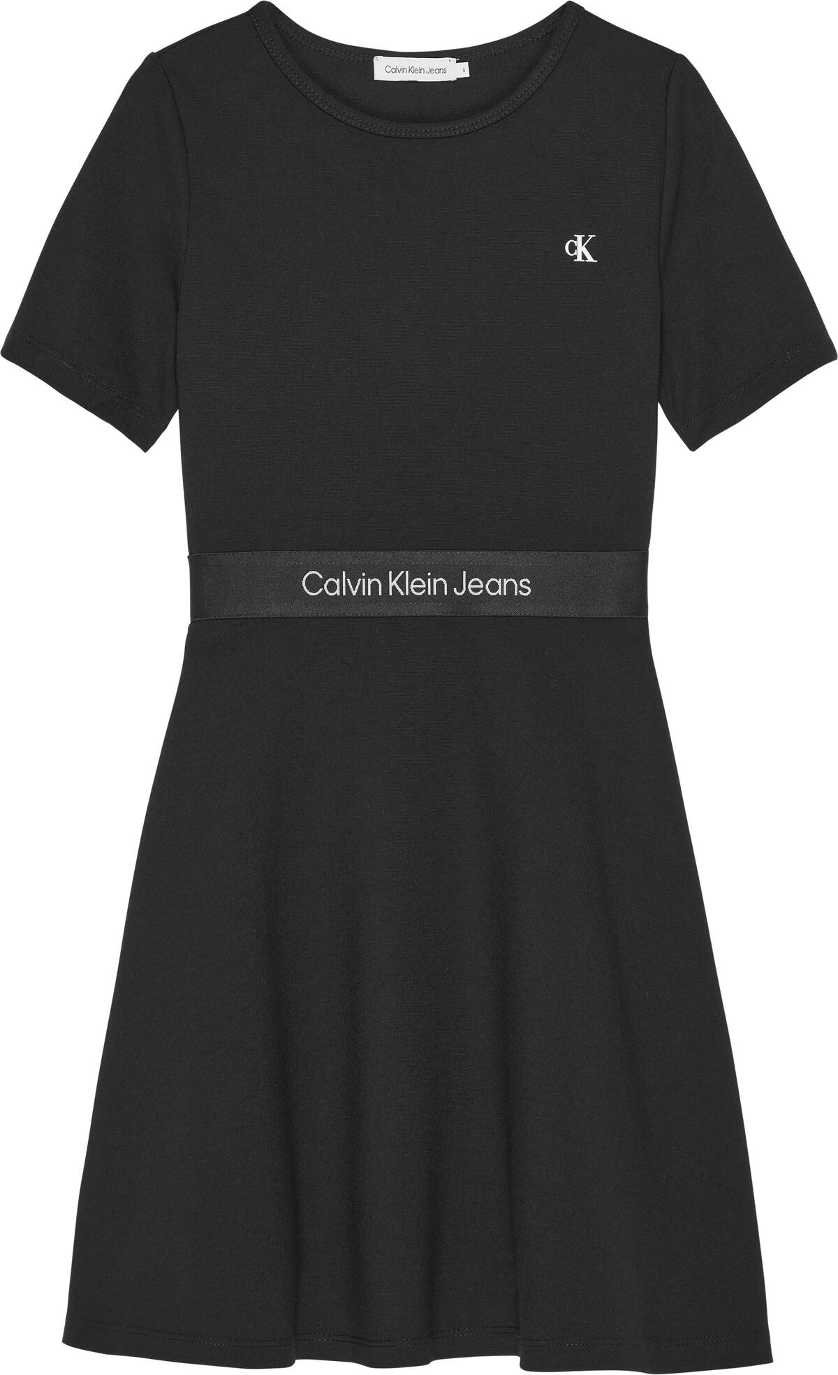 Calvin Klein PUNTO TAPE SS DRESS Kadın Siyah Elbise