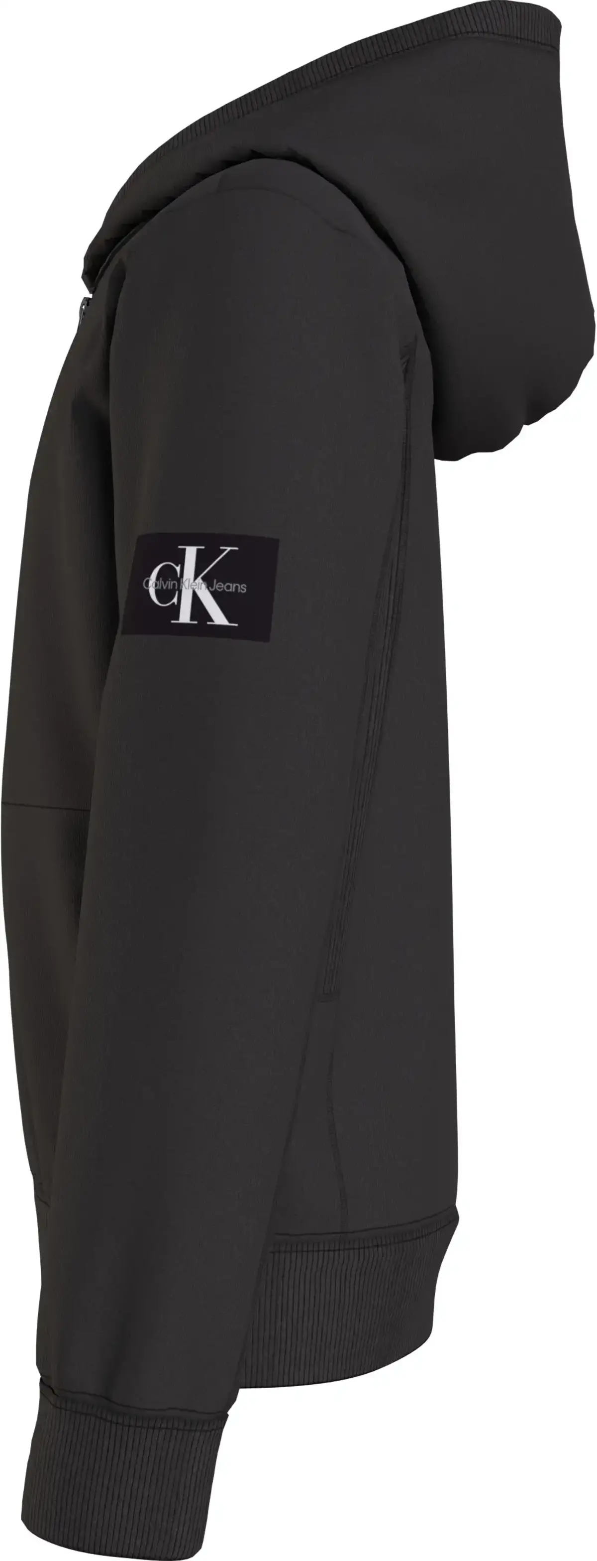 Calvin Klein RIB BLOCKING BADGE Z Erkek Siyah Hoodie
