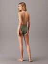 Calvin Klein PLUNGE ONE PIECE Yeşil Kadın Mayo