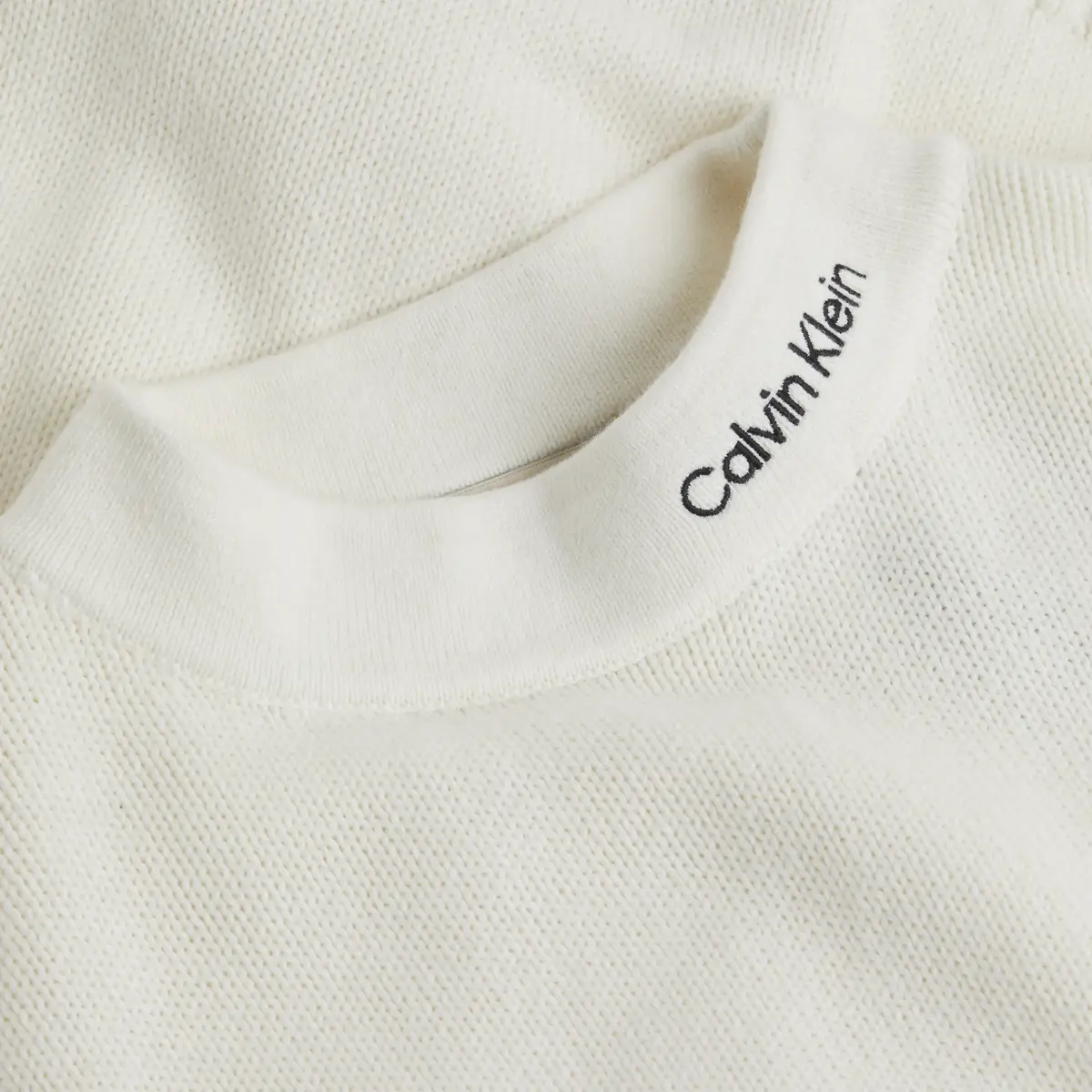 Calvin Klein LOGO EMBRO SWEATER, YBI Krem Kadın Sweatshirt