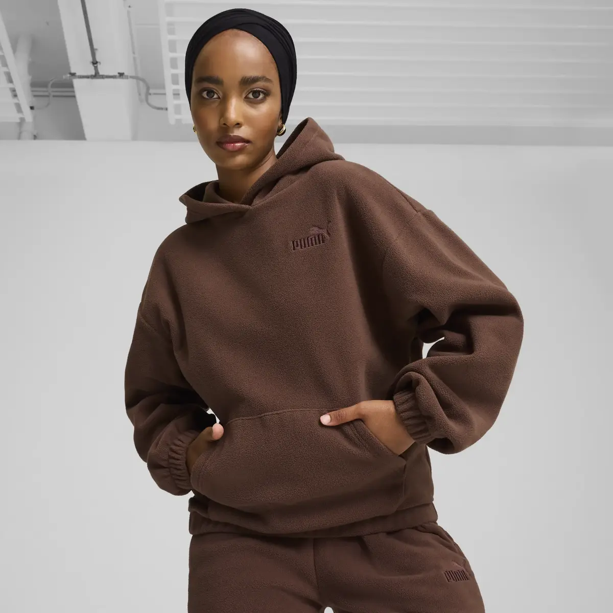 Puma ESS ELEVATED Hoodie Kahverengi Kadın Sweatshirt