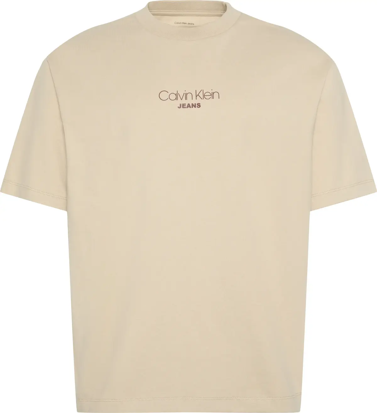 Calvin Klein SS 16S RLXD FIT CKJ GRAPHIC TEE Erkek Krem T-Shirt