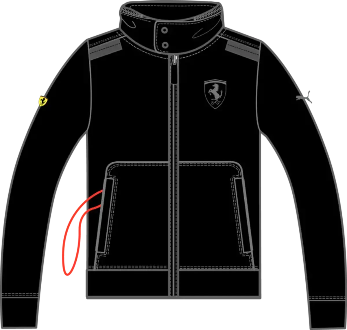 Puma Ferrari Track Jacket Siyah Erkek Sweatshirt