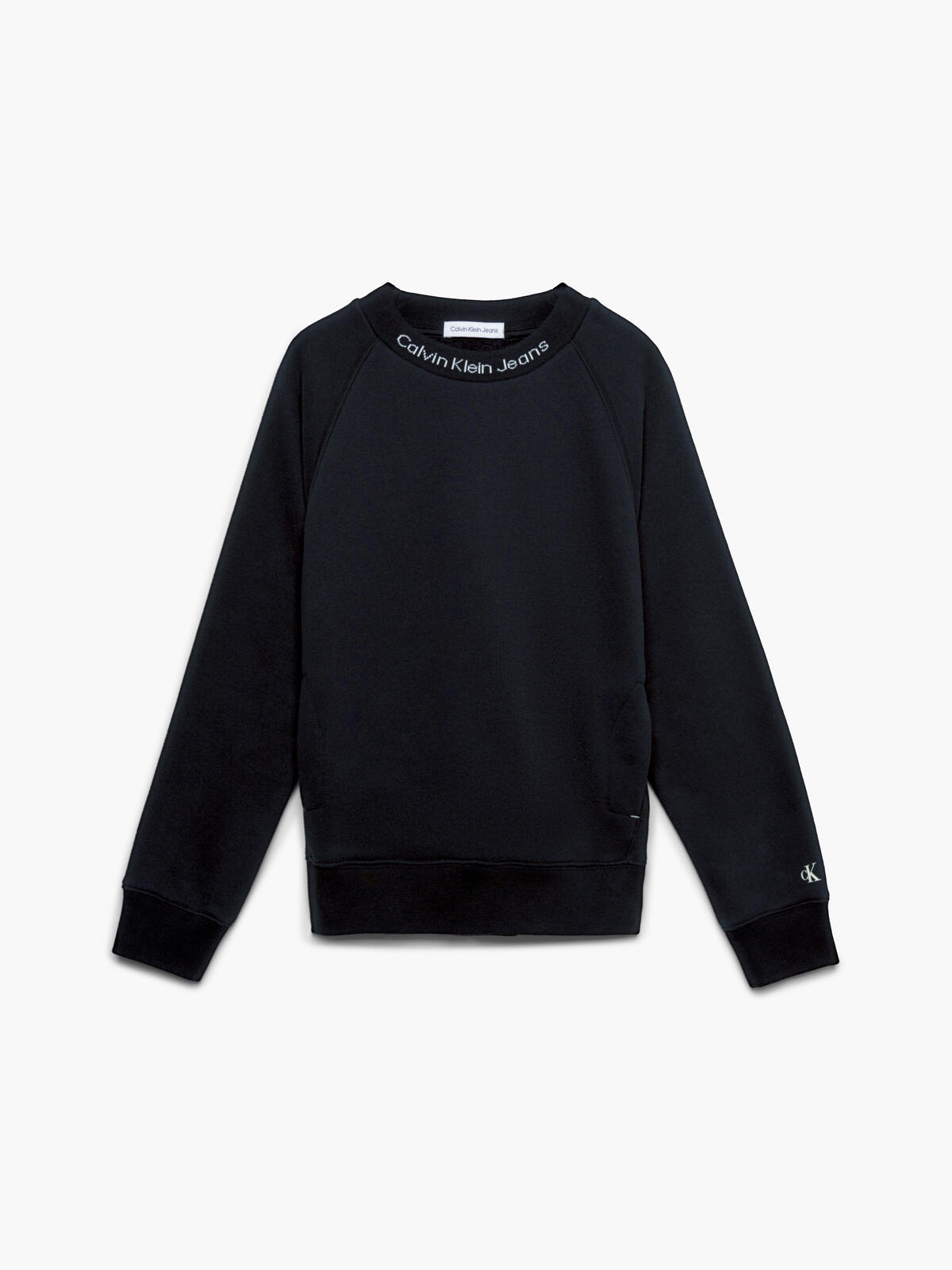 Calvin Klein INTARSIA FLEECE CREW Erkek Siyah Sweatshirt