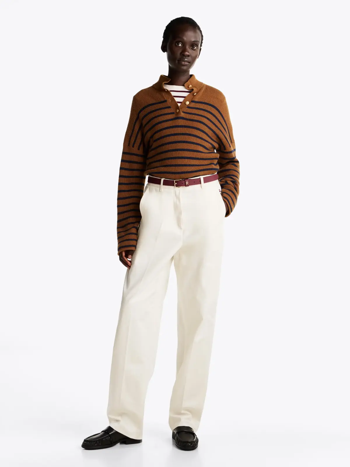 Tommy Hilfiger COTTON BARREL RELAXE, Z00 Krem Kadın Pantolon