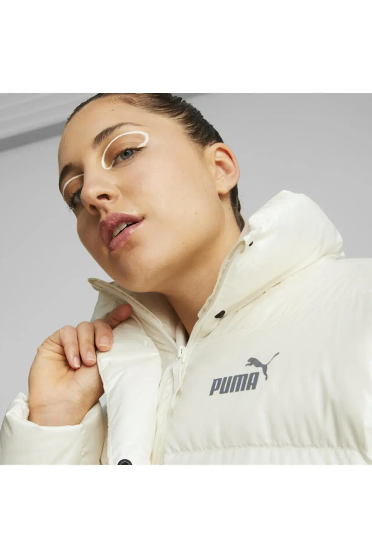 Puma Style Down Shiny Puffer Bej Kadın Şişme Mont