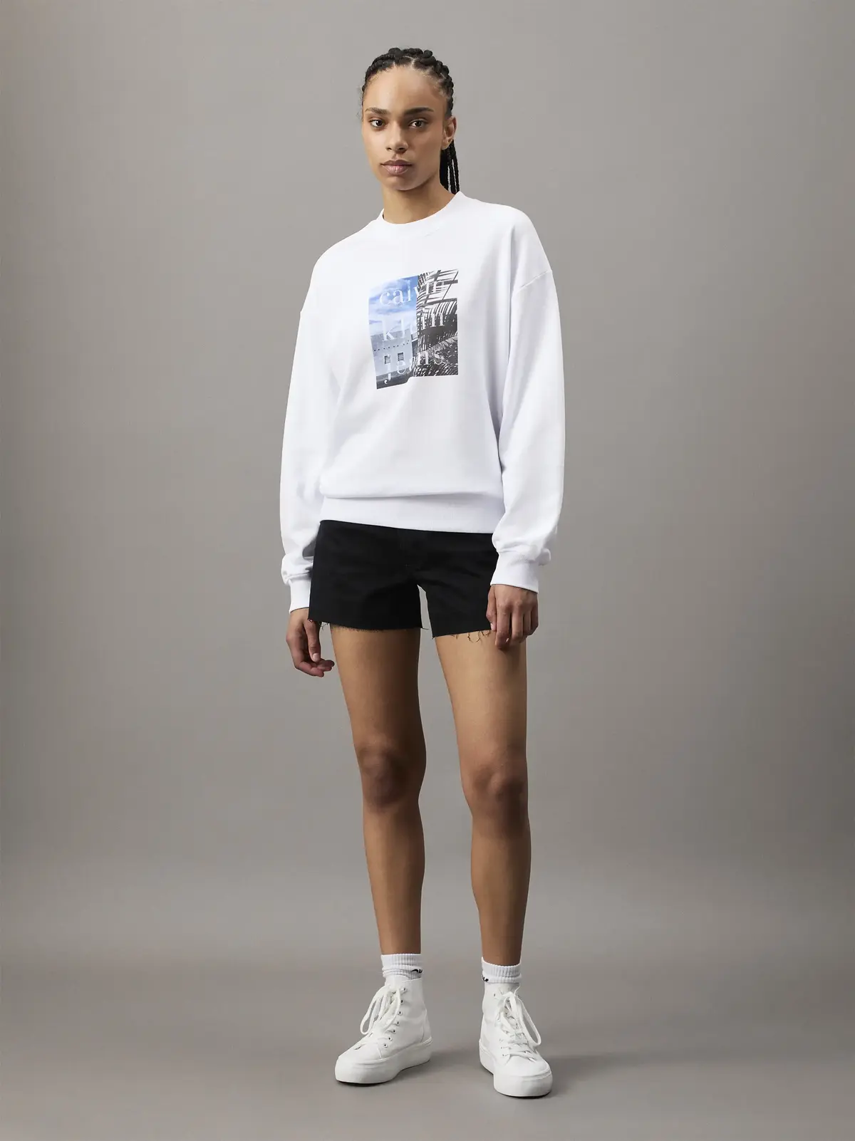 Calvin Klein MOM SHORT, 1BY Siyah Kadın Şort