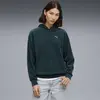 Puma ESS ELEVATED Velour Hoodie Yeşil Kadın Kadife Kapişonlu Sweatshirt