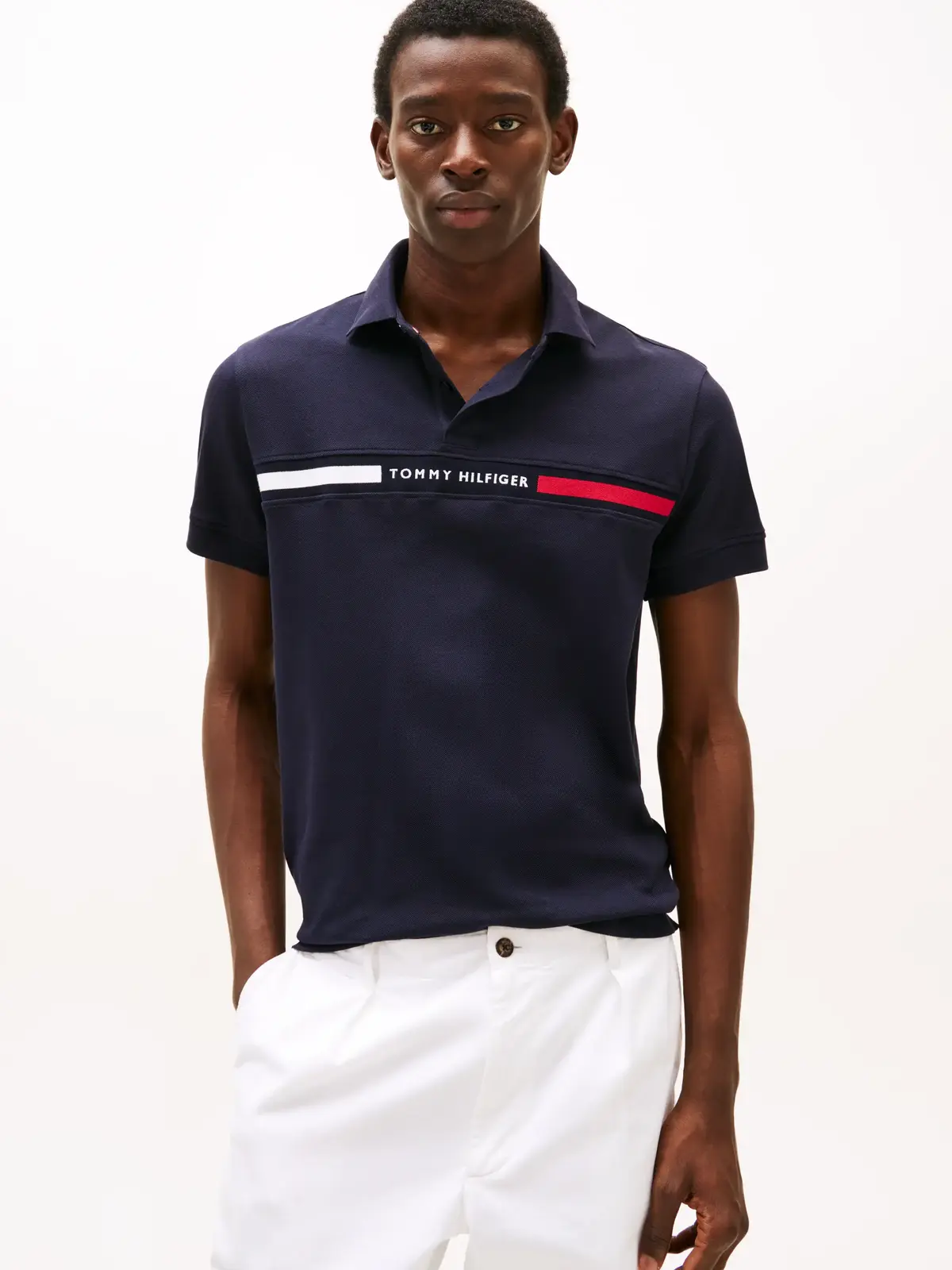 Tommy Hilfiger HILFIGER CHEST INSER, DW5 Siyah Erkek T-Shirt & Polo