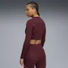 Puma W PUMA SHAPE CROPPED LS Bordo Kadın Antrenman T-Shirt