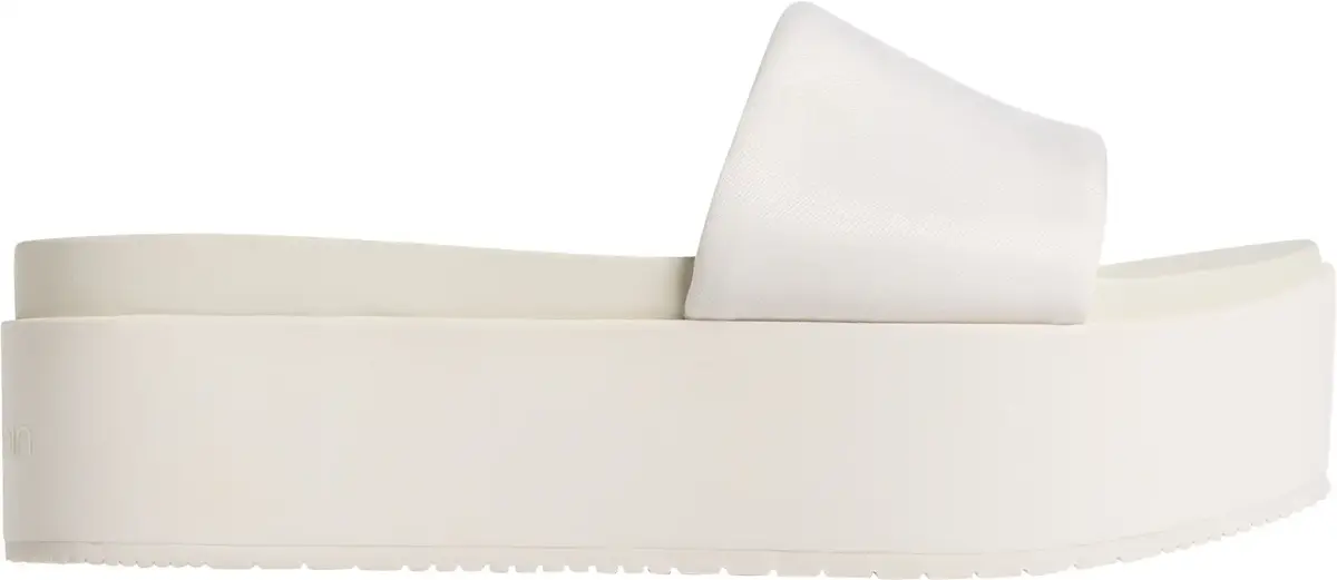 Calvin Klein FLATFORM SANDAL SLID, AEO Krem Kadın Terlik
