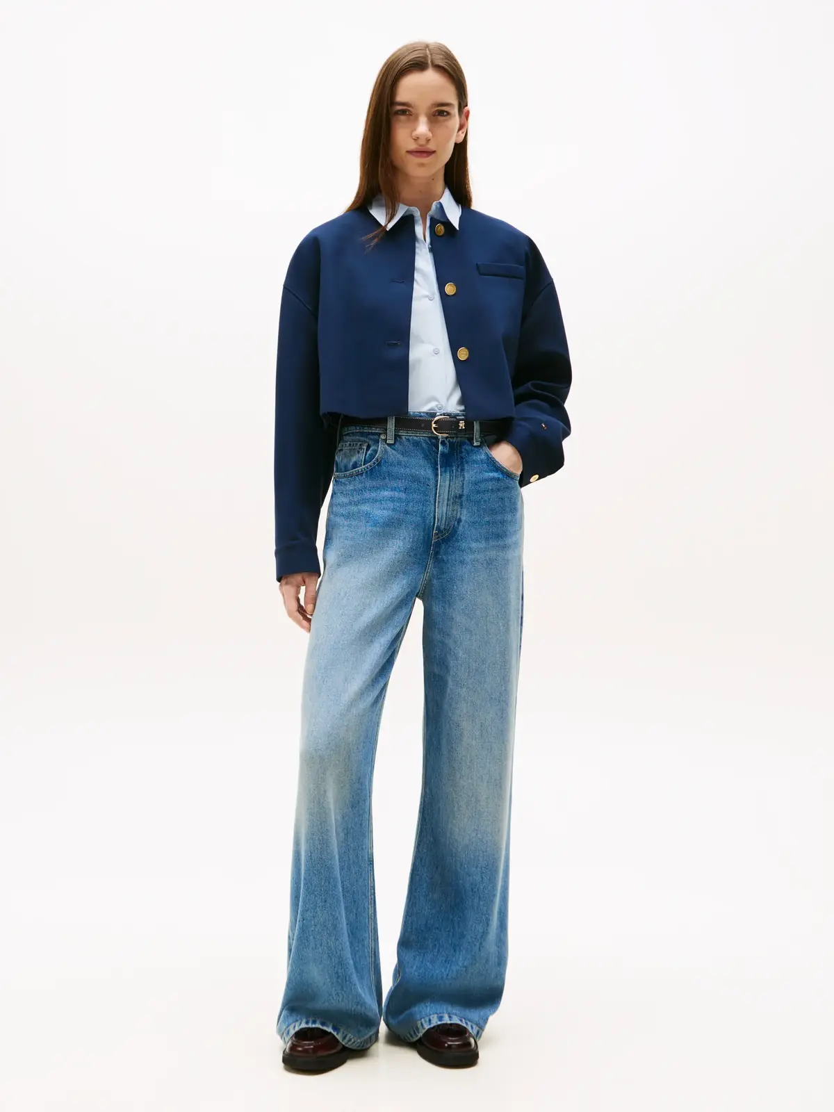 Tommy Hilfiger PUNTO CROP LADY JACK, C1G Lacivert Kadın Ceket