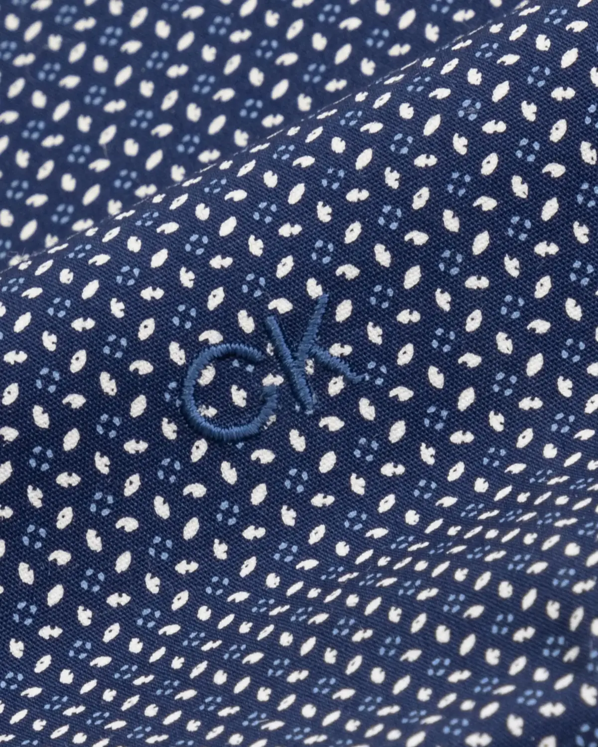 Calvin Klein MINI LEAVES PRINT SL Erkek Lacivert Gömlek
