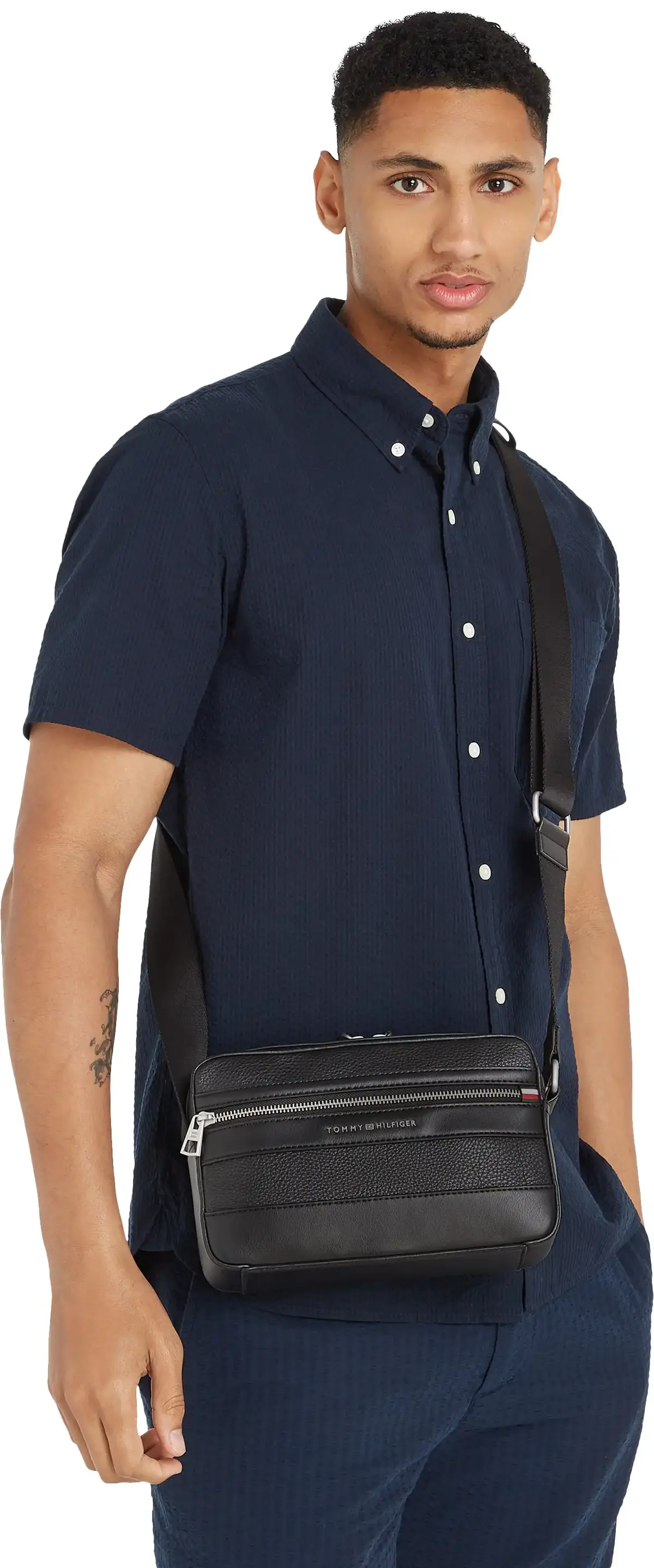 Tommy Hilfiger TH CENTRAL EW REPORT, BDS Siyah Erkek Çanta & Cüzdan