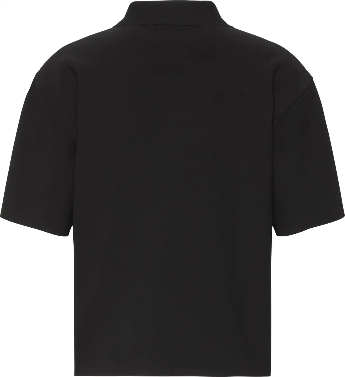 Calvin Klein SS TAILORED KNIT COLLAR ZIP TOP Kadın Siyah Polo T-Shirt