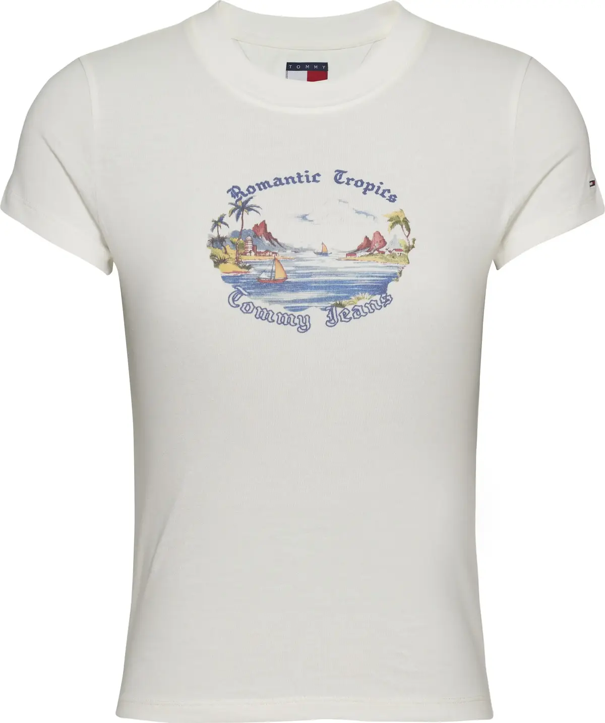 Tommy Hilfiger TJW SLIM ROMANCE TRO Kadın Beyaz T-Shirt